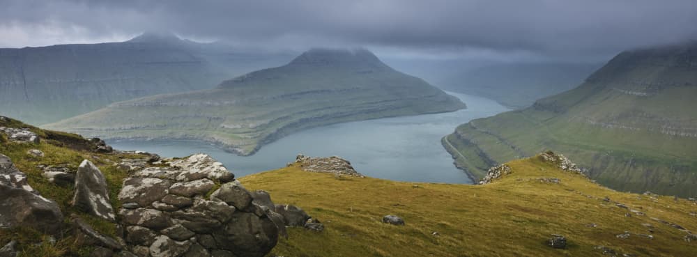 Majestic Fjord Valley by Hamed Bank — canvas wall art