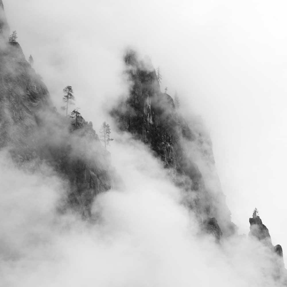 Misty Mountain Peaks by Chengming — canvas wall art