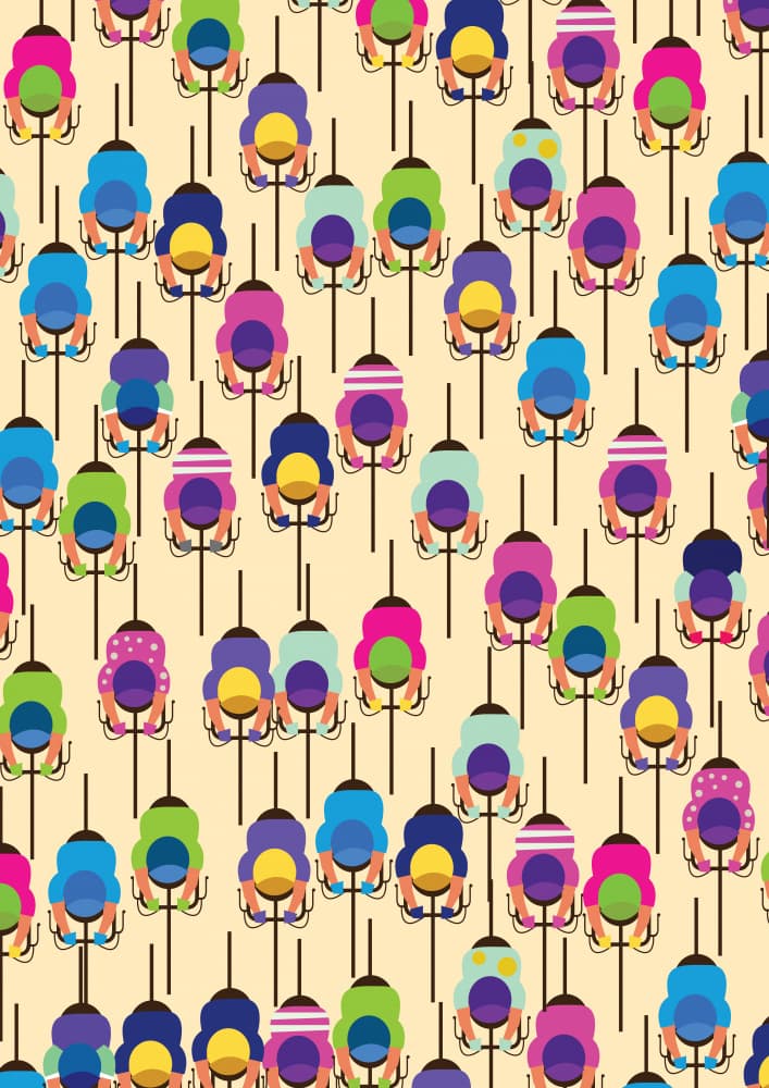 Colorful Cycling Peloton by Nicholas — canvas wall art