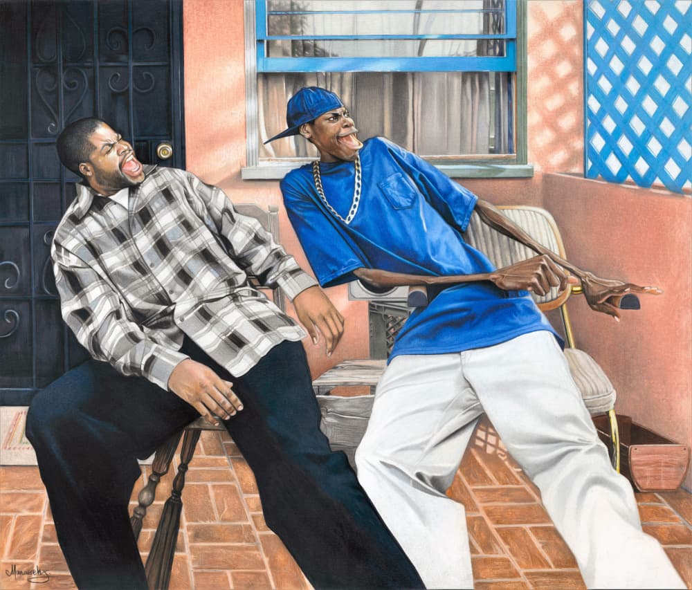 Exaggerated Porch Scene by Manasseh Johnson Sr. — canvas wall art