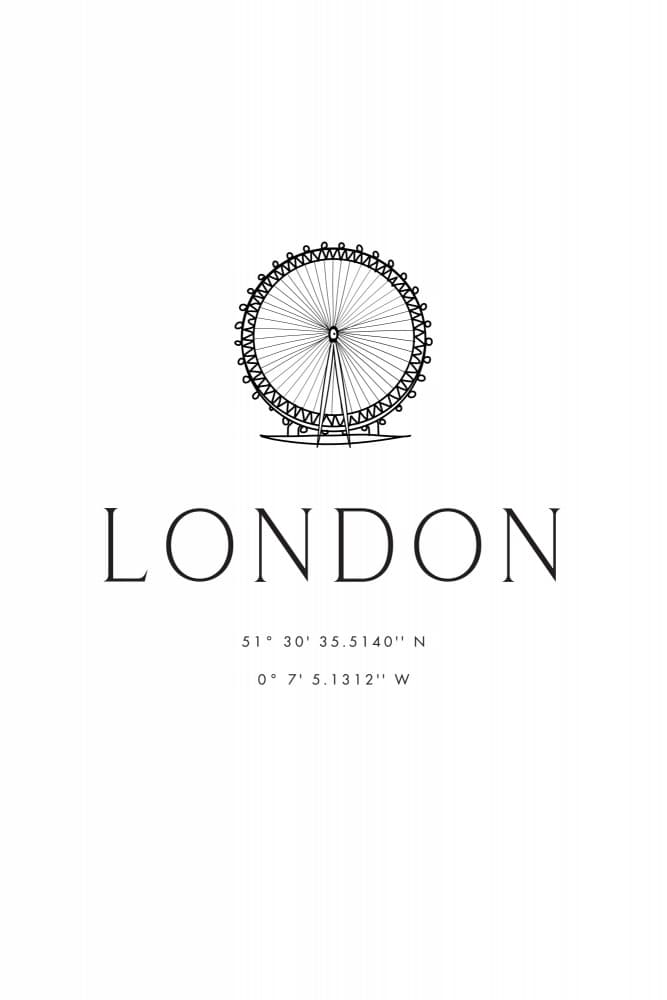 London Eye Coordinates by Rosana Laiz Blursbyai — canvas wall art