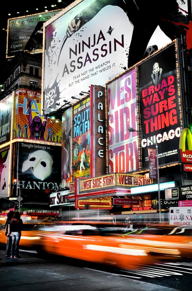 Times Square Night Lights by Nicola Molteni — canvas wall art