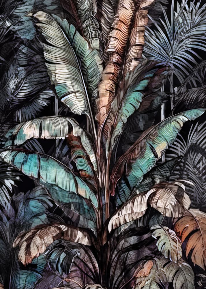 Deep Tropical Jungle by Justyna Jaszke — canvas wall art
