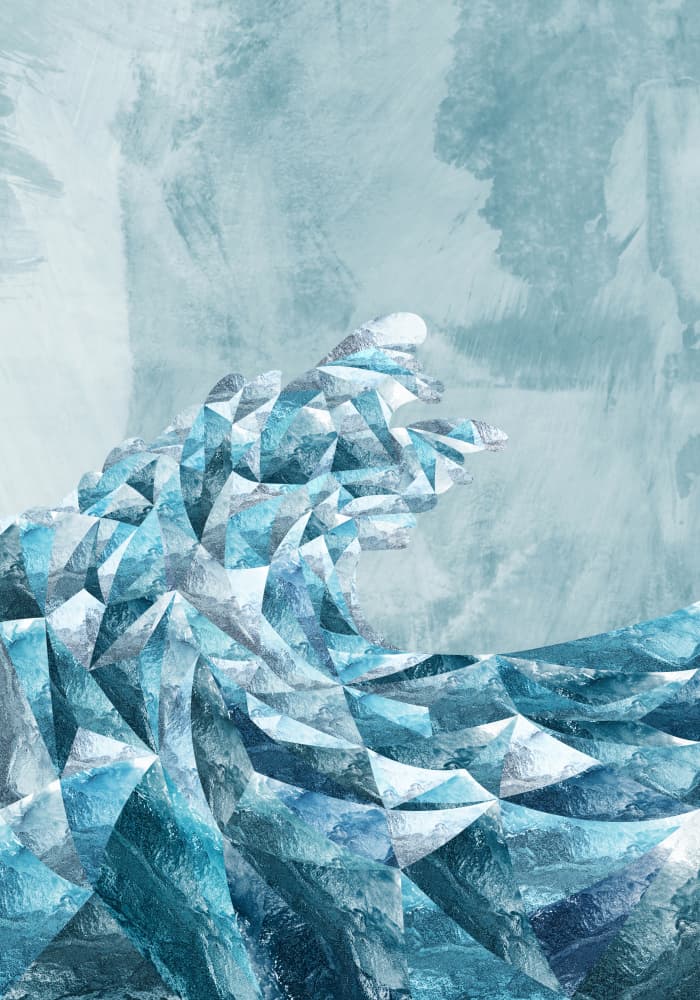 Icy Geometric Wave by Sarah Manovski — canvas wall art