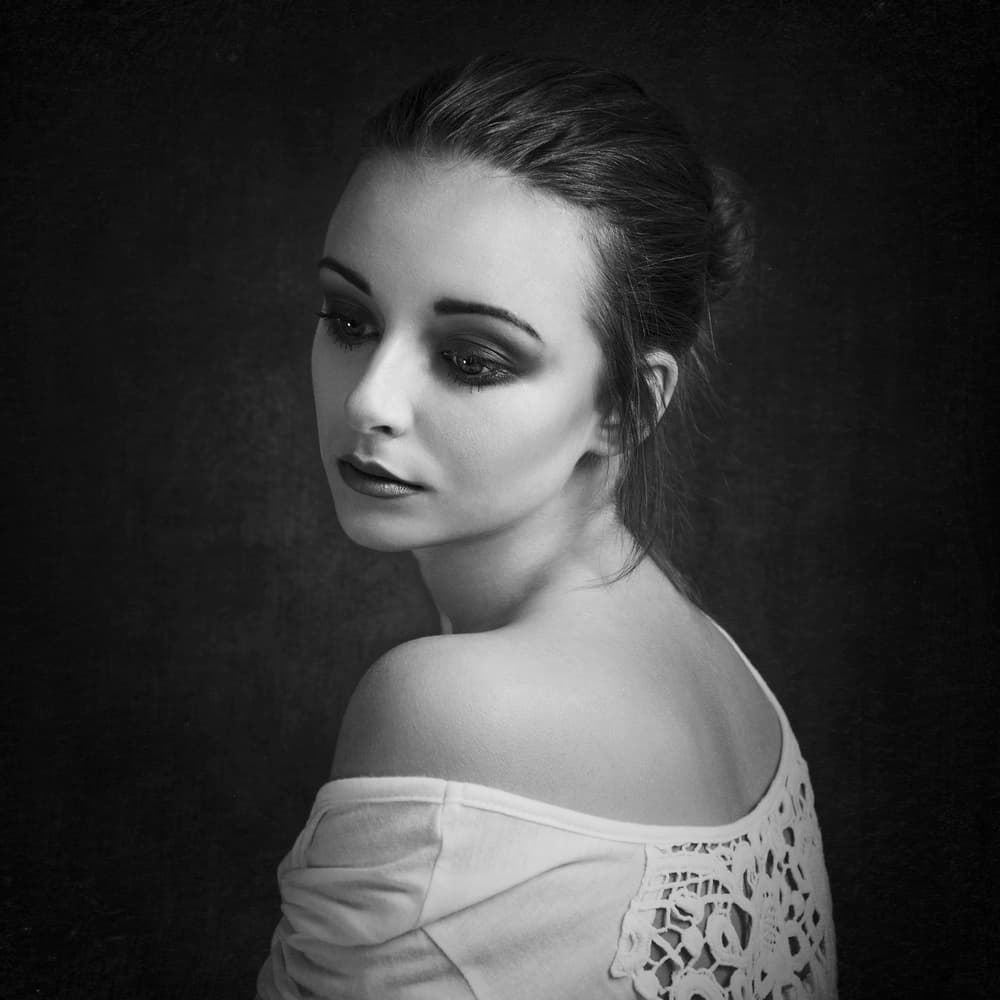 Elegant Pensive Woman by Jozef Kiss — canvas wall art