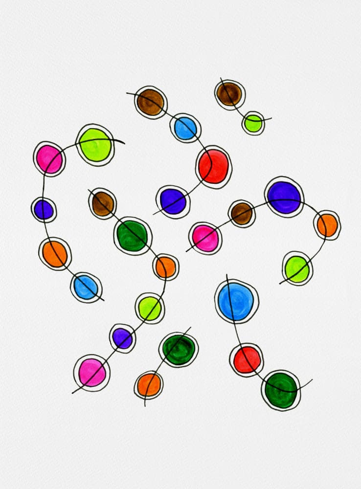 Colorful Abstract Dots by Michele Channell — canvas wall art