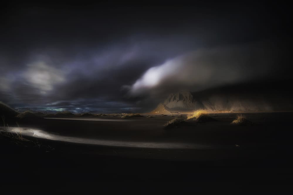 Dramatic Mountain Twilight by Saskia Dingemans — canvas wall art