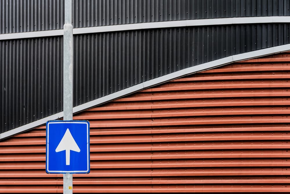 Urban Arrow Geometric Facade by Henk van Maastricht — canvas wall art