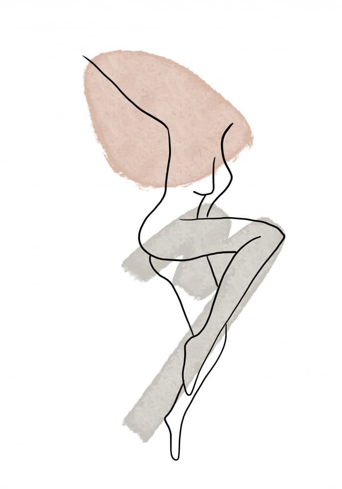 Elegant Line Art Woman by Veronika Boulová — canvas wall art