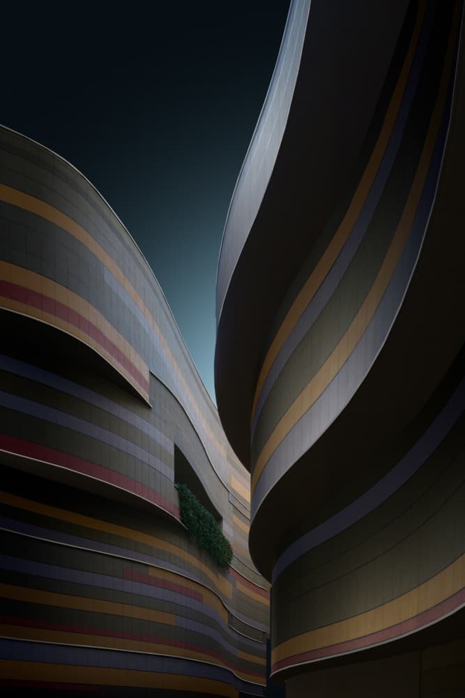 Curved Urban Stripes by Shuchuan Liu — canvas wall art