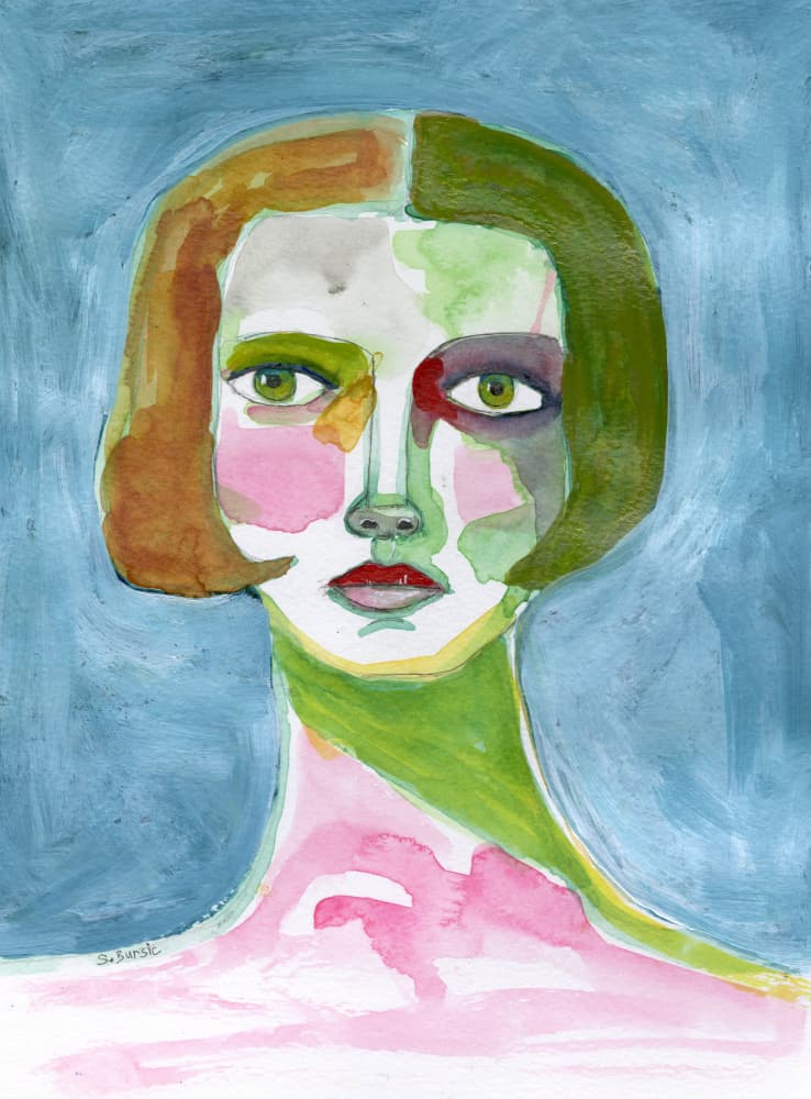 Colorful Abstract Woman by Sharyn Bursic — canvas wall art