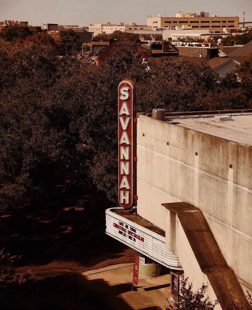 Vintage Savannah Theatre Marquee by Del Mundo Imagery — canvas wall art