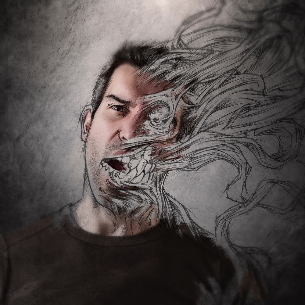 Melting Face Sketch by Sebastien DEL GROSSO — canvas wall art
