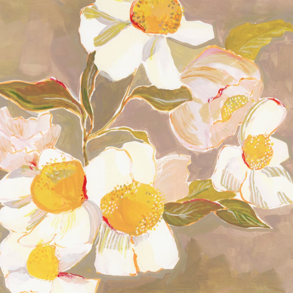 Gentle Floral Blooms by Lucrecia Caporale — canvas wall art