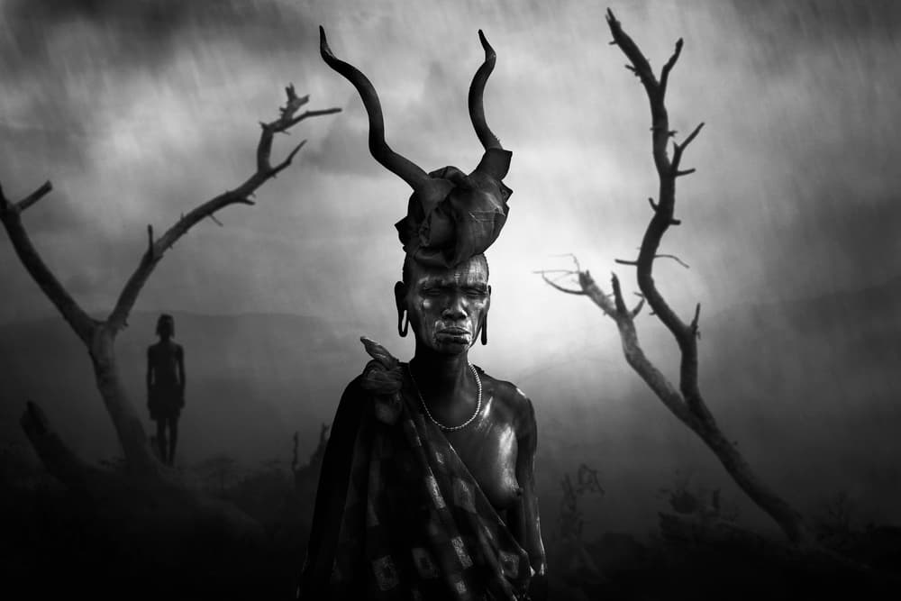 Shaman With Horned Skull by Svetlin Yosifov — canvas wall art
