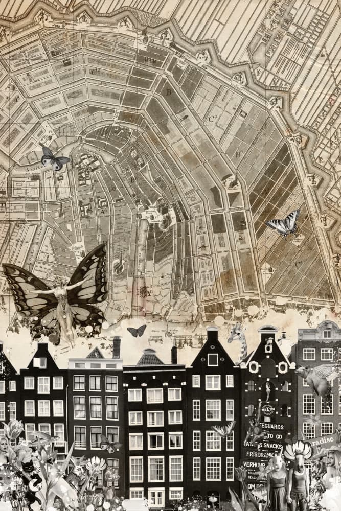 Butterflies Over Amsterdam by Simon Goggin — canvas wall art