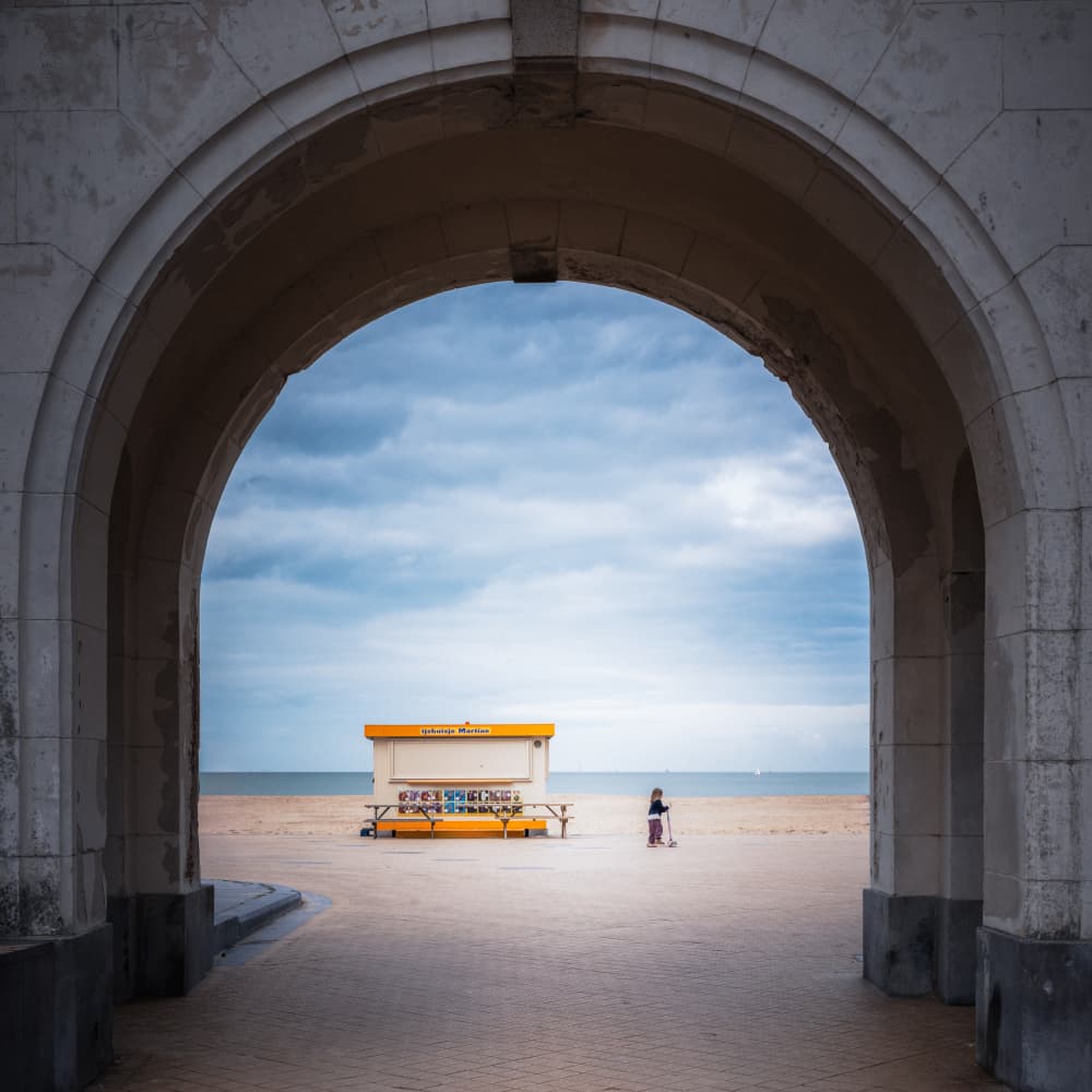Coastal Archway View by Rudy Mareel — canvas wall art