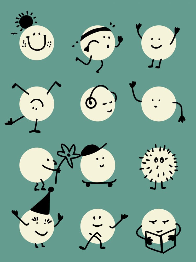 Happy Little Dots by Annick — canvas wall art