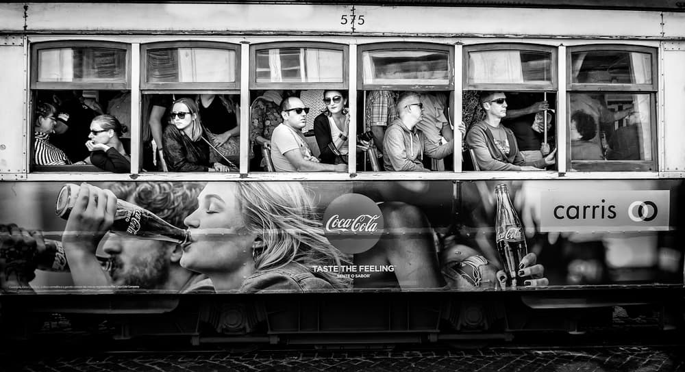 City Tram Window Views by Saša Pezelj — canvas wall art