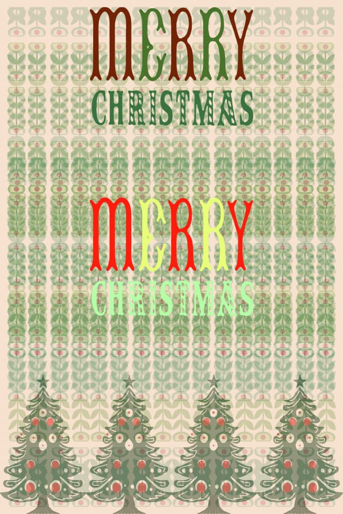 Vintage Merry Christmas Trees by casa cartissi — canvas wall art