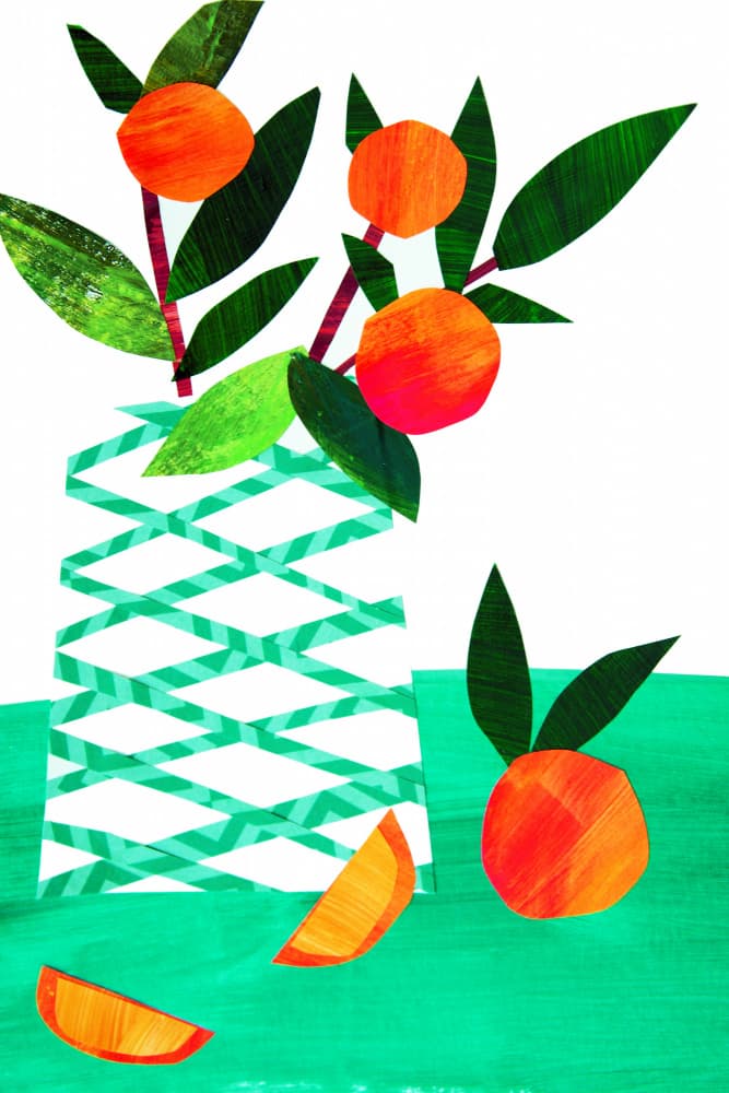 Vibrant Orange Still Life by Shelley Hampe — canvas wall art