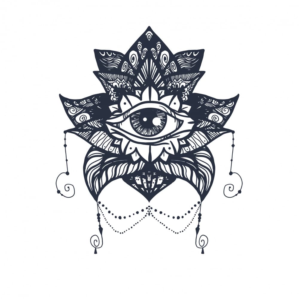 Third Eye Lotus Mandala by Marika Barsrsind — canvas wall art