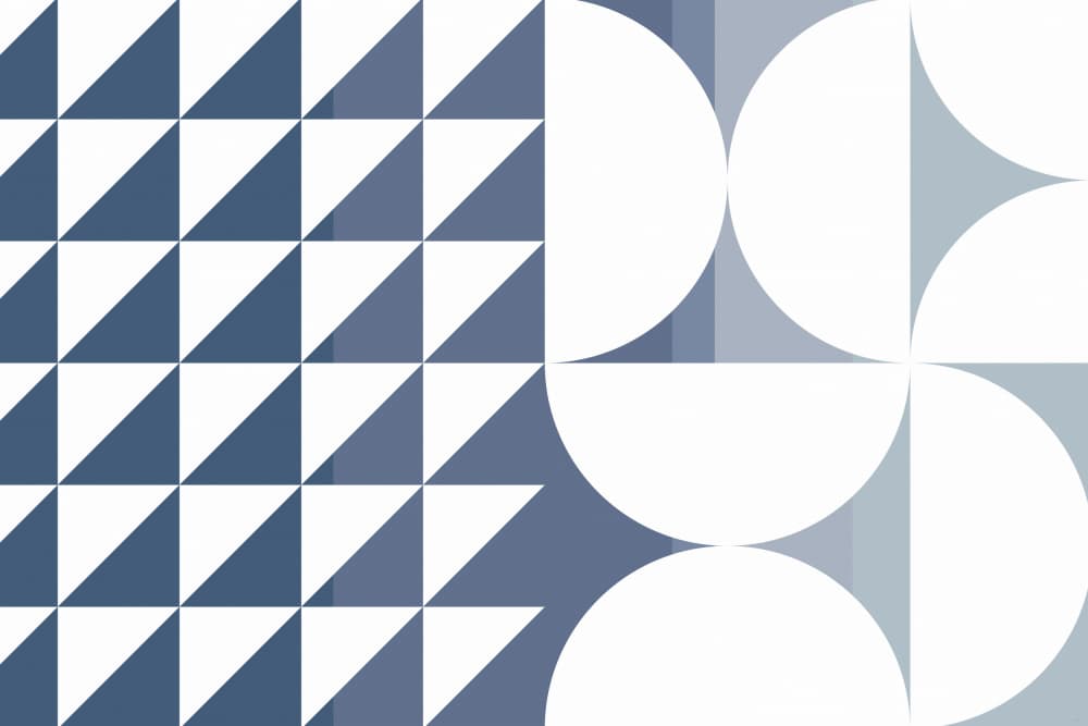 Modern Geometric Blue Shapes by Sue Skellern — canvas wall art