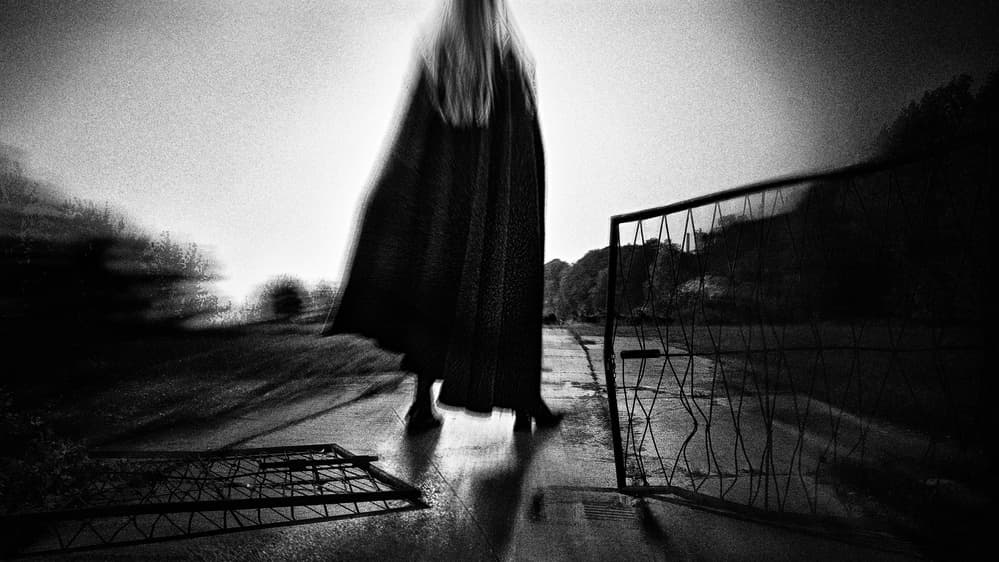 Mysterious Woman Walking by Ina Tänzer — canvas wall art