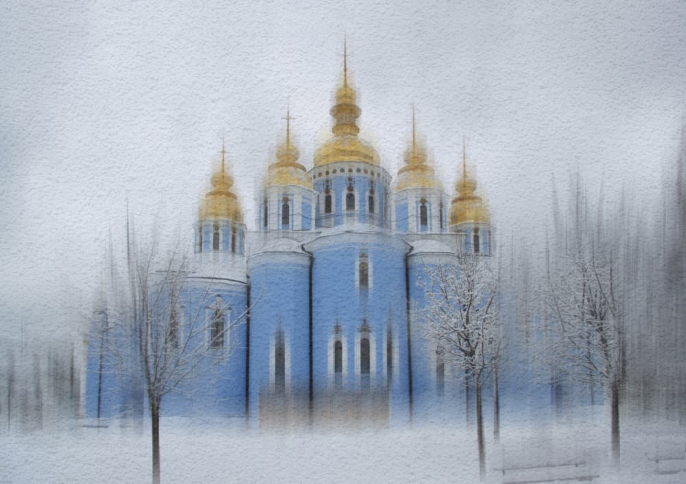 Golden Domes Winter Church by Alexander Kiyashko — canvas wall art
