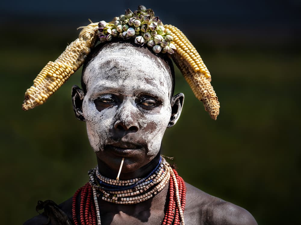 Adorned Ethiopian Portrait by Irene Perovich — canvas wall art