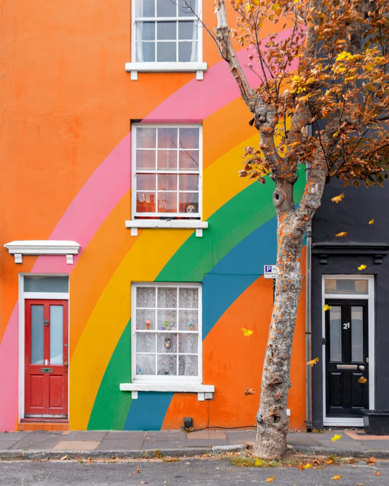 Autumn Rainbow House by Gabor Estefan — canvas wall art