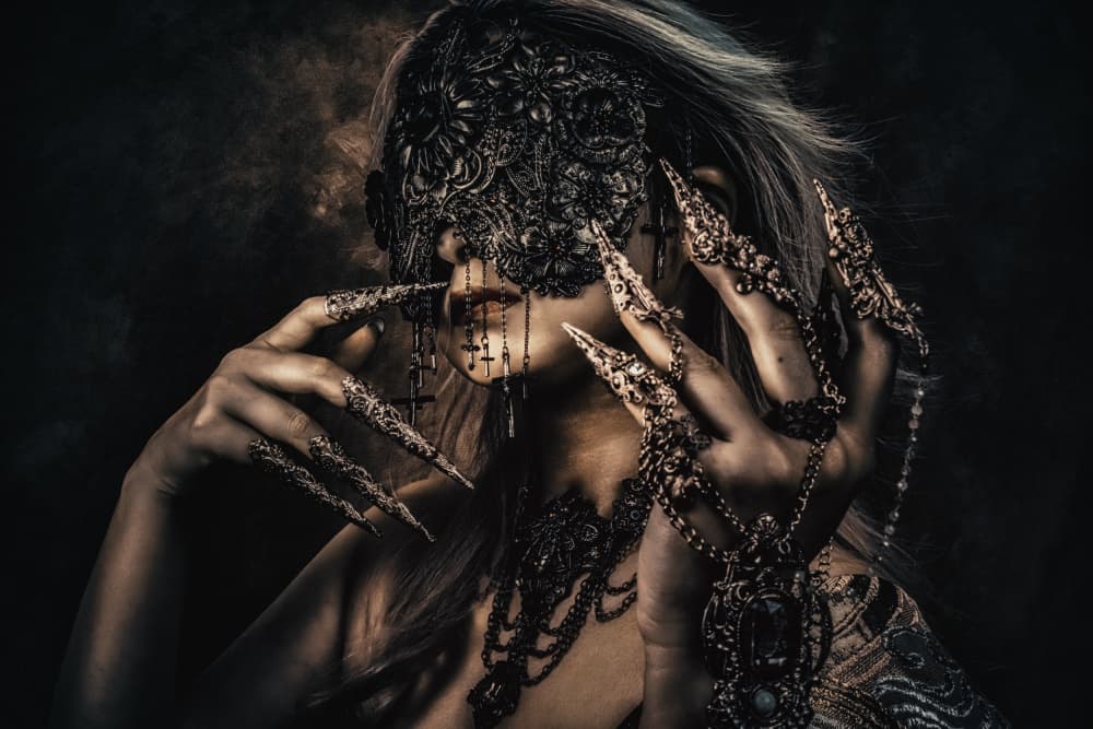 Gothic Masked Allure by KOIKI — canvas wall art