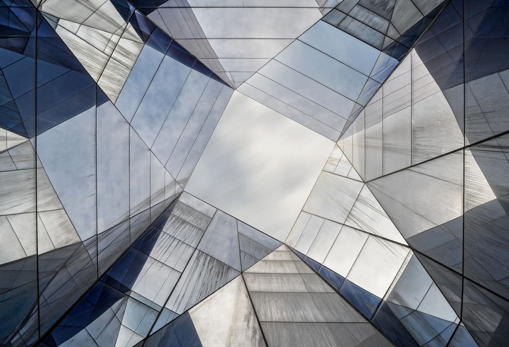 Geometric Glass Architecture by Renate Reichert — canvas wall art