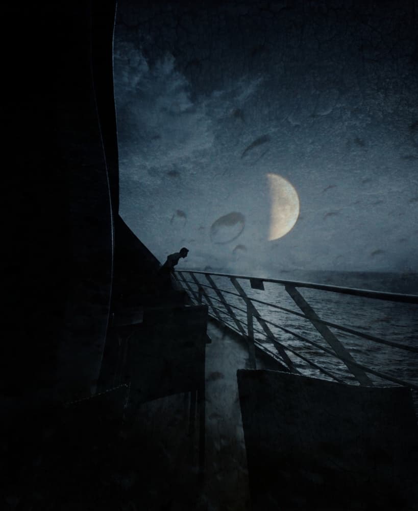 Dreamy Moonlit Ocean by Robert Fabrowski — canvas wall art