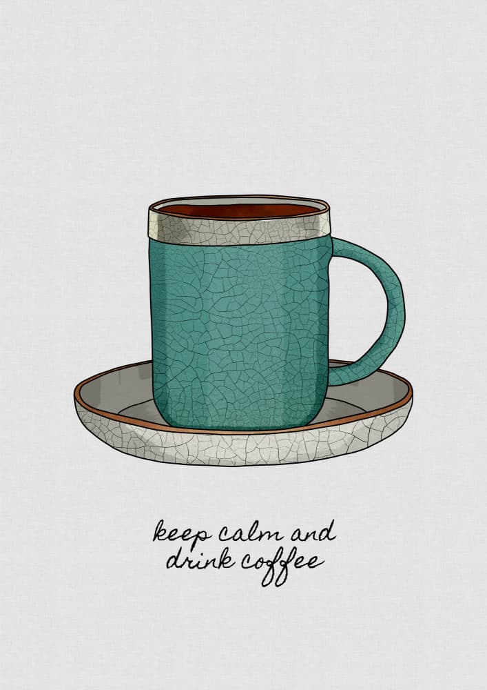 Cracked Teal Coffee Mug by Orara Studio — canvas wall art