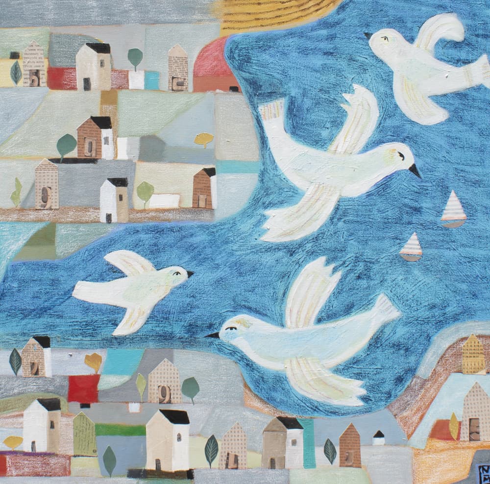 Birds Over Cove by Nathaniel Mather — canvas wall art