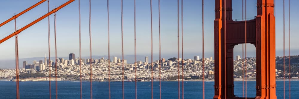 Golden Gate Skyline View by Melanie Viola — canvas wall art