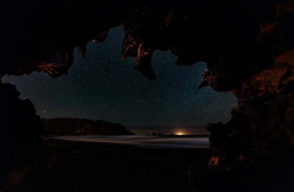 Starry Night Cave View by Francois Roughol — canvas wall art