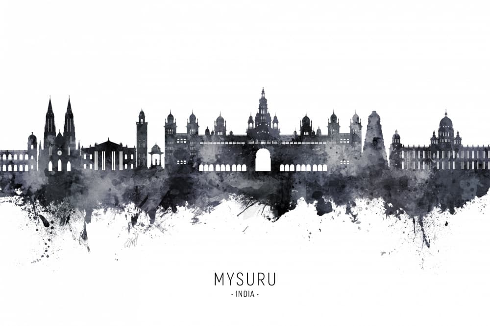 Mysuru India Skyline by Michael Tompsett — canvas wall art