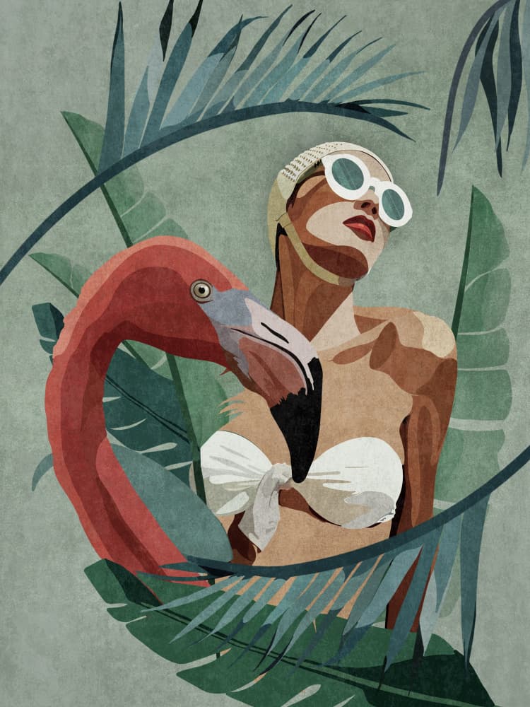 Tropical Elegance by Emel Tunaboylu — canvas wall art