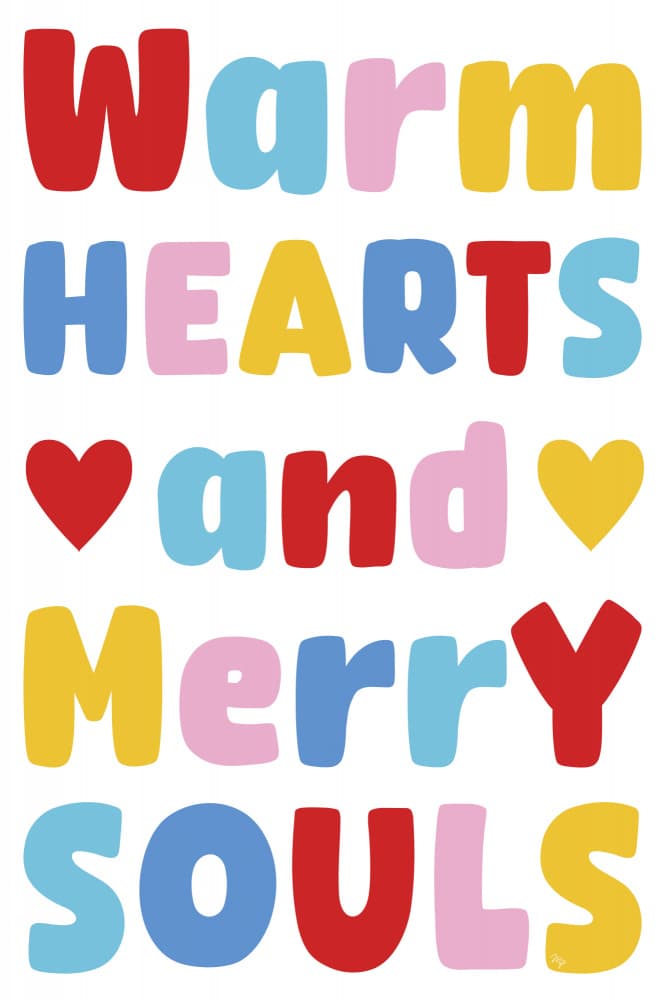 Warm Hearts Merry Souls by Martina — canvas wall art
