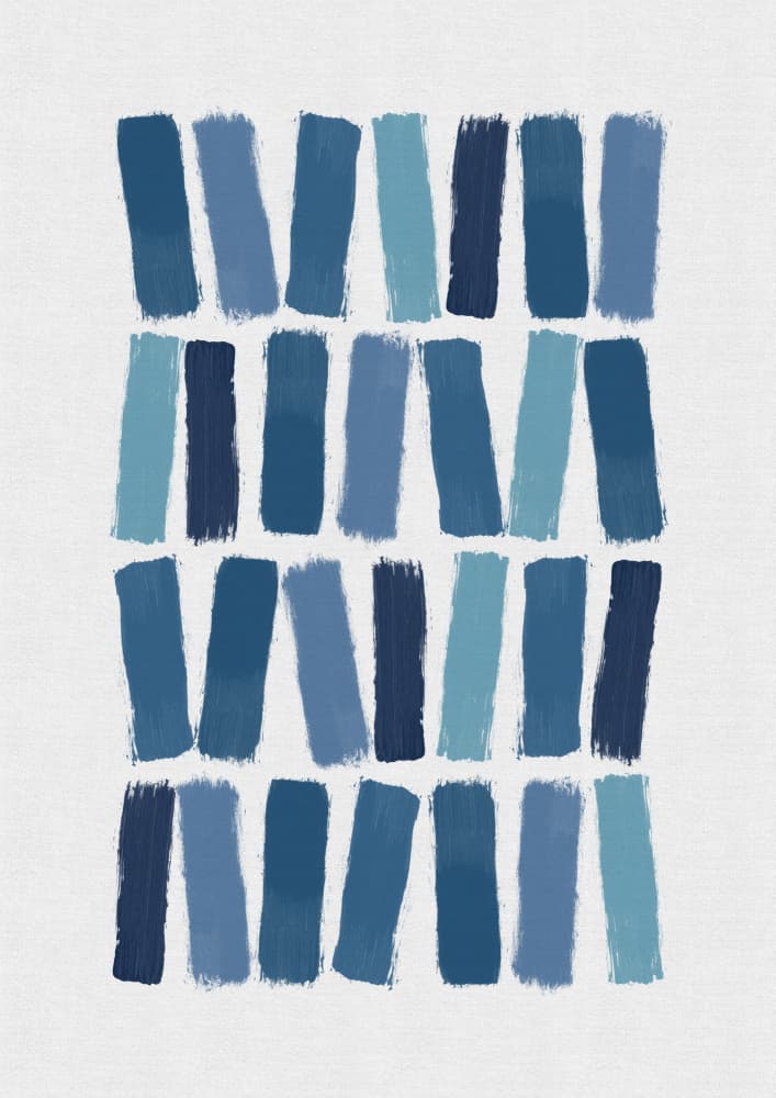 Abstract Blue Strokes by Orara Studio — canvas wall art