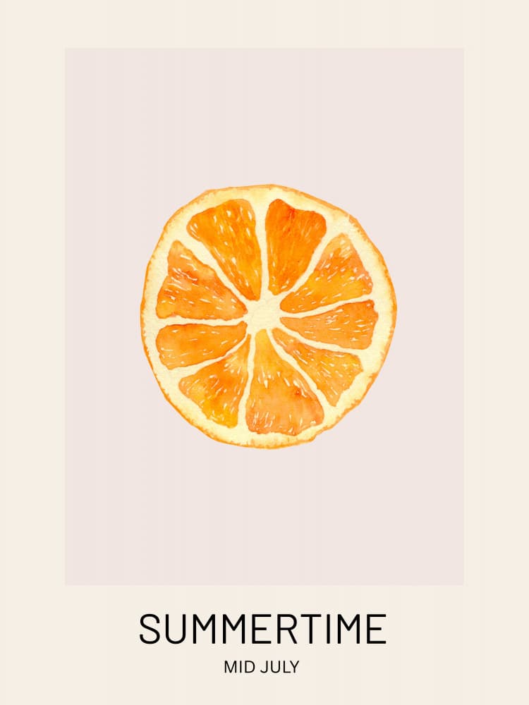 Summertime Orange Slice by Marianne Bassil — canvas wall art