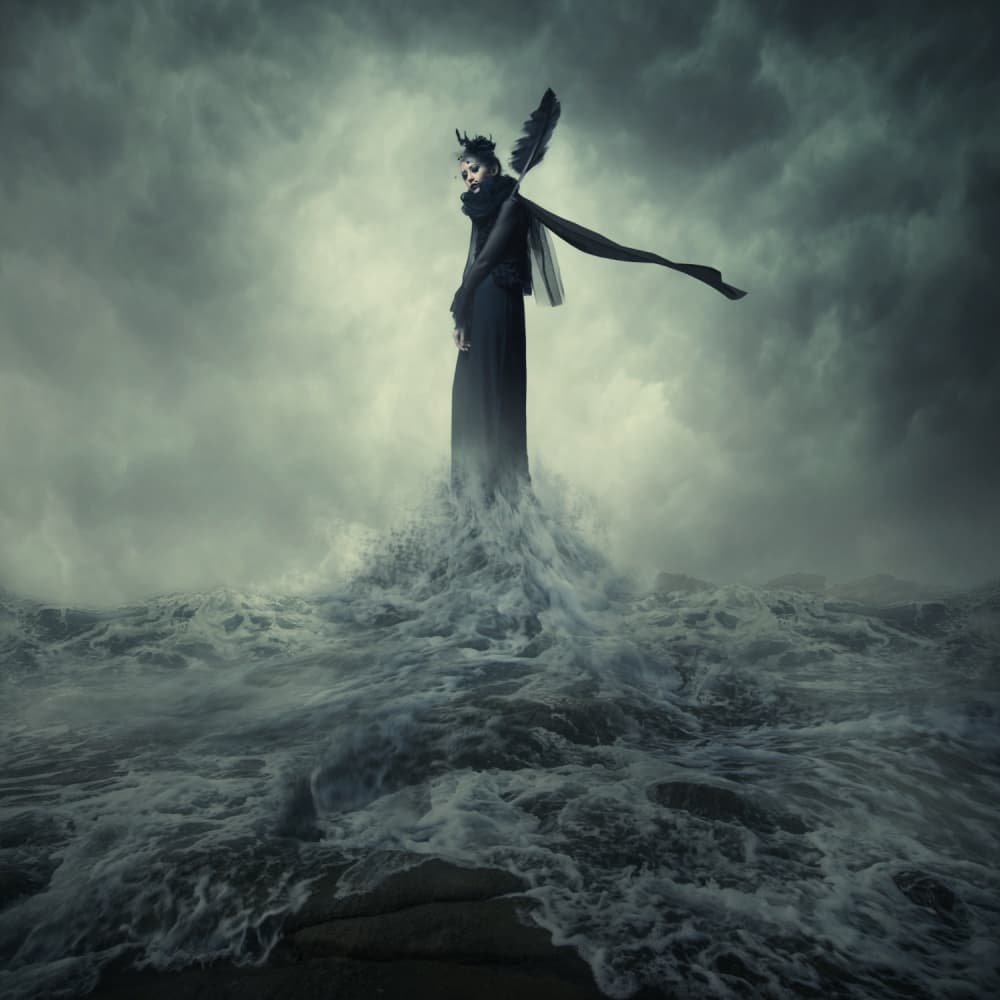 Dark Fantasy Sea Queen by hardibudi — canvas wall art