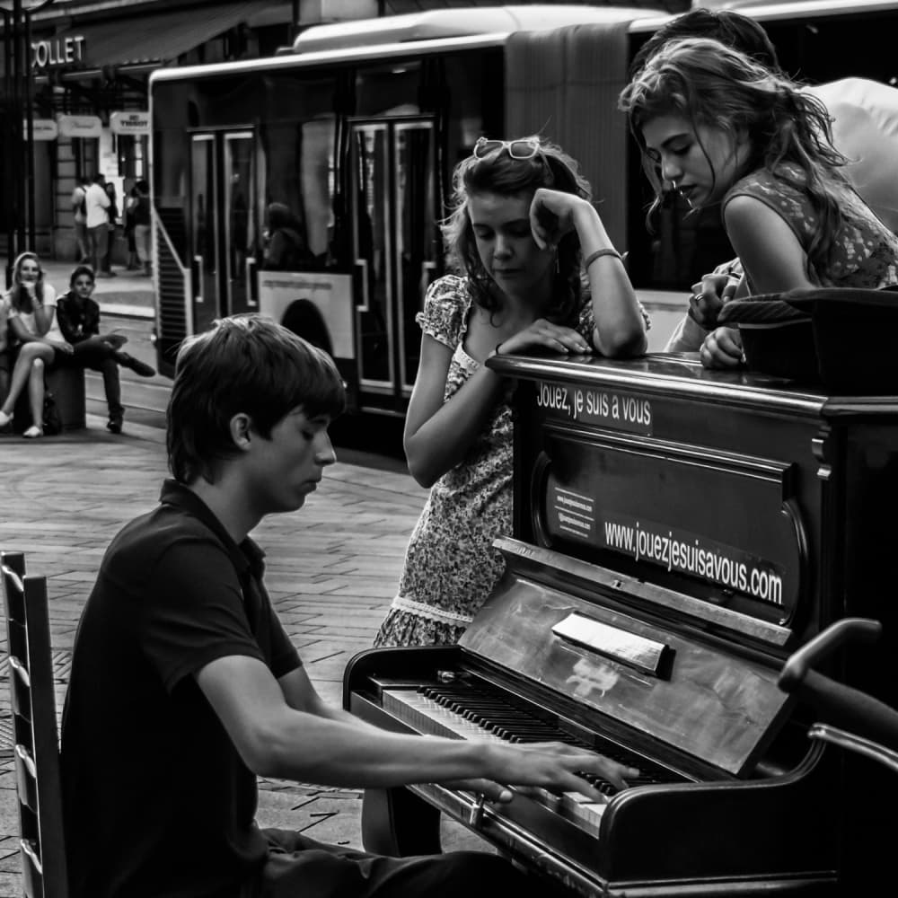 Street Piano Performance by Vitaliy — canvas wall art