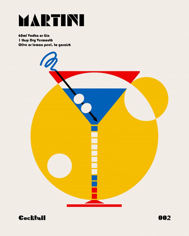 Retro Martini Cocktail by Retrodrome — canvas wall art