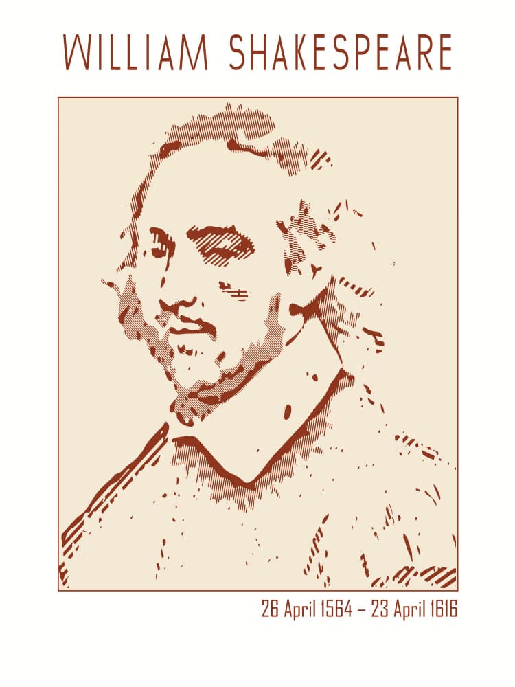 William Shakespeare Portrait by Doa Project — canvas wall art