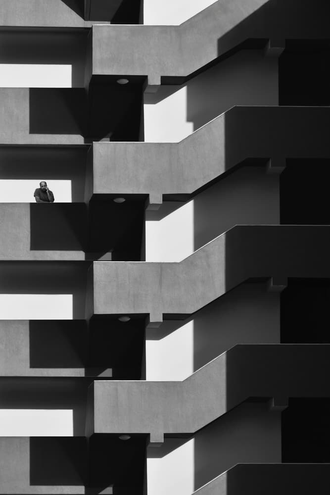 Man in Geometric Shadows by Florentinus Joseph — canvas wall art