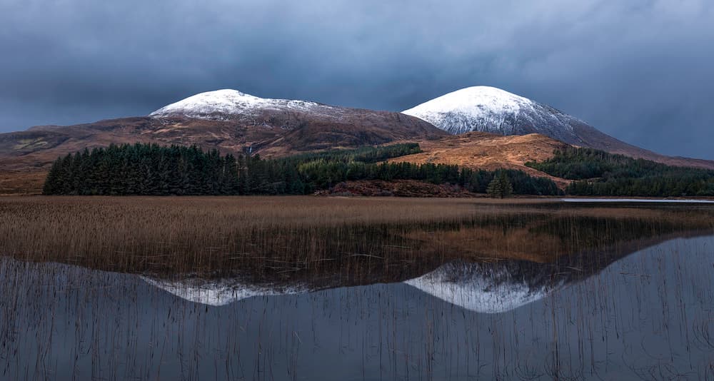 Snowy Peaks Reflection by Rob Darby — canvas wall art
