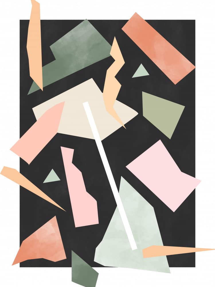 Muted Abstract Shapes by Elena Ristova — canvas wall art